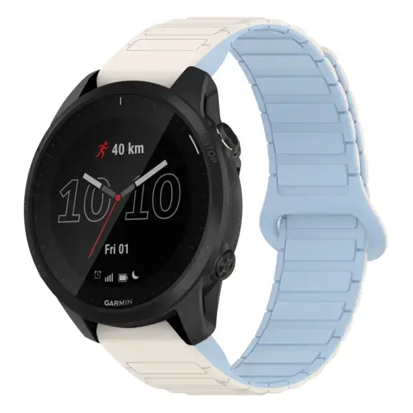 f945.g.r88.22.5 Main White & Sky StrapsCo MagLoop Active Watch Band Strap for Garmin Forerunner 945