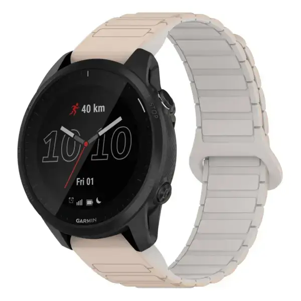 f945.g.r88.17.22 Main Beige & White StrapsCo MagLoop Active Watch Band Strap for Garmin Forerunner 945