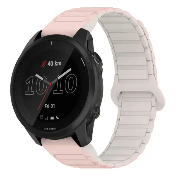 f945.g.r88.13.17 Main Pink & Beige StrapsCo MagLoop Active Watch Band Strap for Garmin Forerunner 945