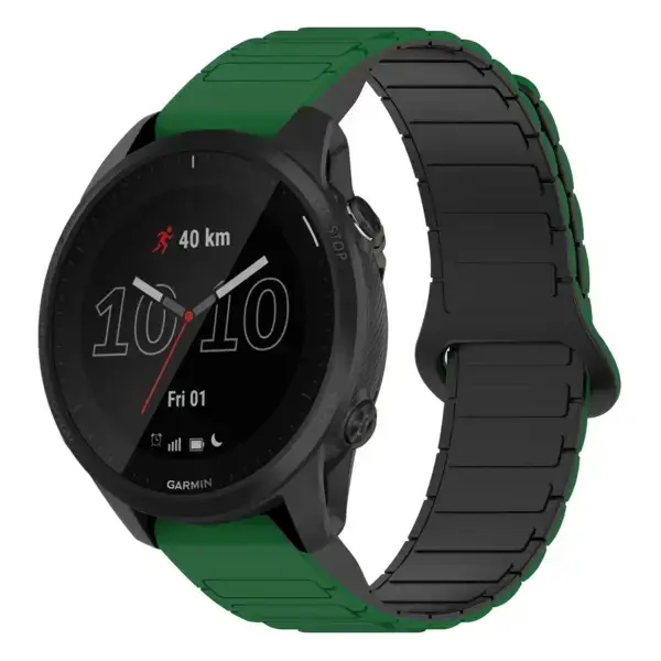 f945.g.r88.11.1 Main Green & Black StrapsCo MagLoop Active Watch Band Strap for Garmin Forerunner 945