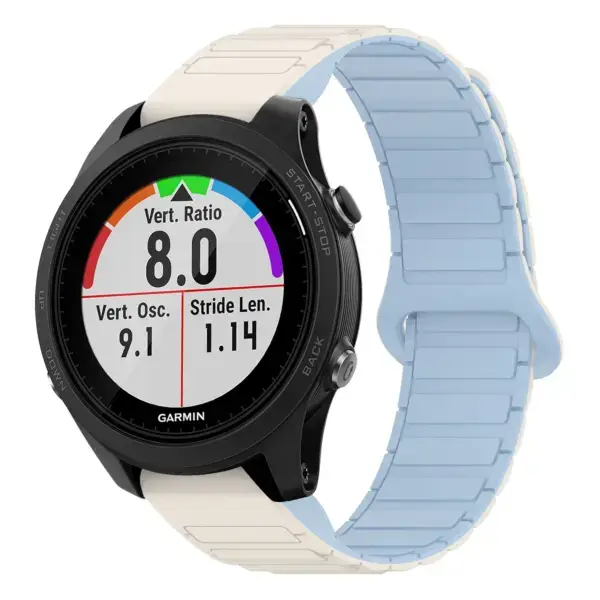 f935.g.r88.22.5 Main White & Sky StrapsCo MagLoop Active Watch Band Strap for Garmin Forerunner 935