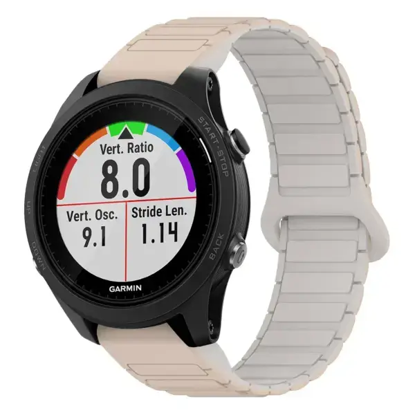 f935.g.r88.17.22 Main Beige & White StrapsCo MagLoop Active Watch Band Strap for Garmin Forerunner 935
