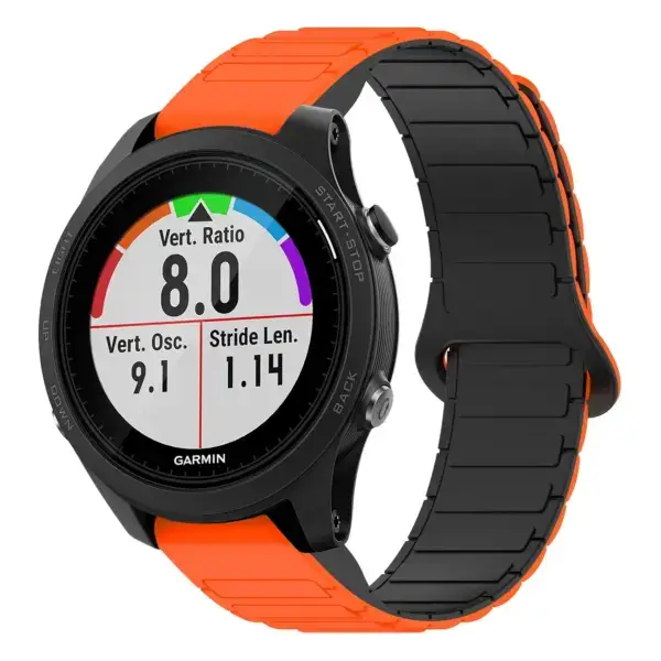 f935.g.r88.12.1 Main Orange & Black StrapsCo MagLoop Active Watch Band Strap for Garmin Forerunner 935