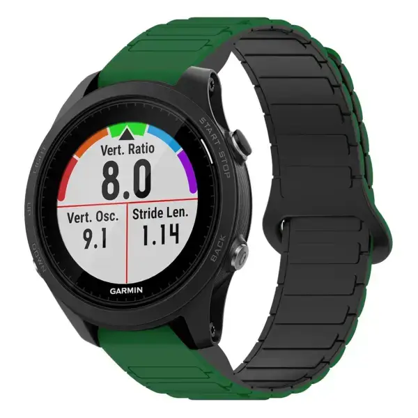 f935.g.r88.11.1 Main Green & Black StrapsCo MagLoop Active Watch Band Strap for Garmin Forerunner 935