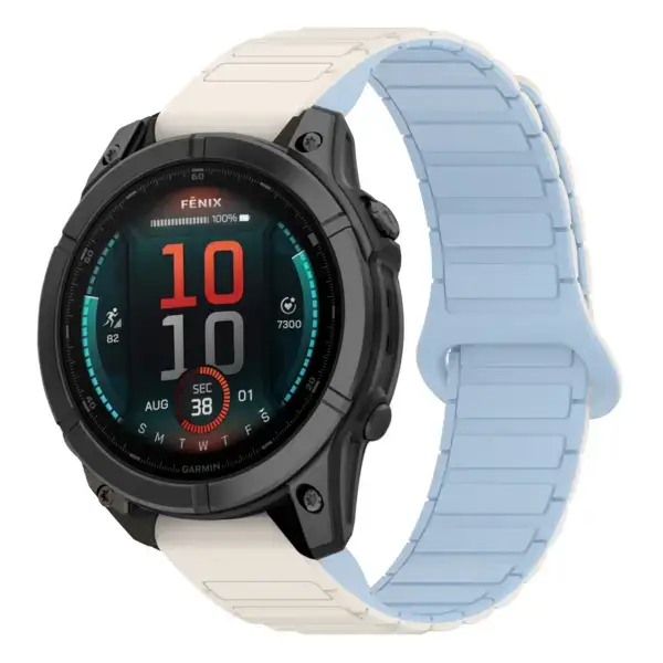 fe.g.r88.22.5 Main White & Sky StrapsCo MagLoop Active Watch Band Strap for Garmin Fenix E
