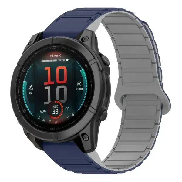 fe.g.r88.5.7 Main Midnight & Grey StrapsCo MagLoop Active Watch Band Strap for Garmin Fenix E