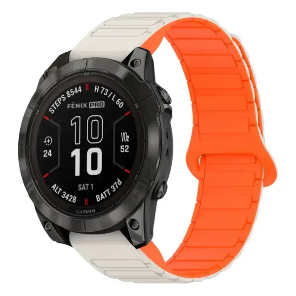 f7x.g.r88.17.12 Main Beige & Orange StrapsCo MagLoop Active Watch Band Strap for Garmin Fenix 7X & 7X Pro
