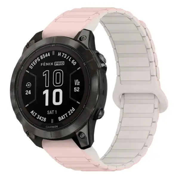 f7s.g.r88.13.17 Main Pink & Beige StrapsCo MagLoop Active Watch Band Strap for Garmin Fenix 7S & 7S Pro