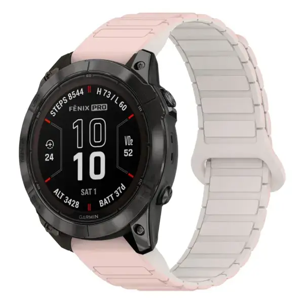 f7.g.r88.13.17 Main Pink & Beige StrapsCo MagLoop Active Watch Band Strap for Garmin Fenix 7 & 7 Pro