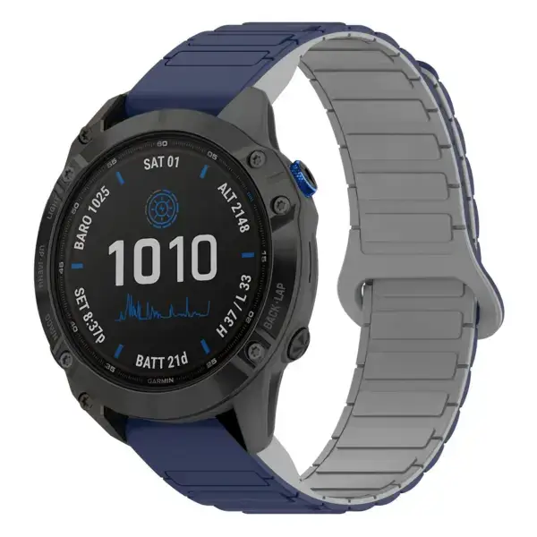 f6x.g.r88.5.7 Main Midnight & Grey StrapsCo MagLoop Active Watch Band Strap for Garmin Fenix 6X