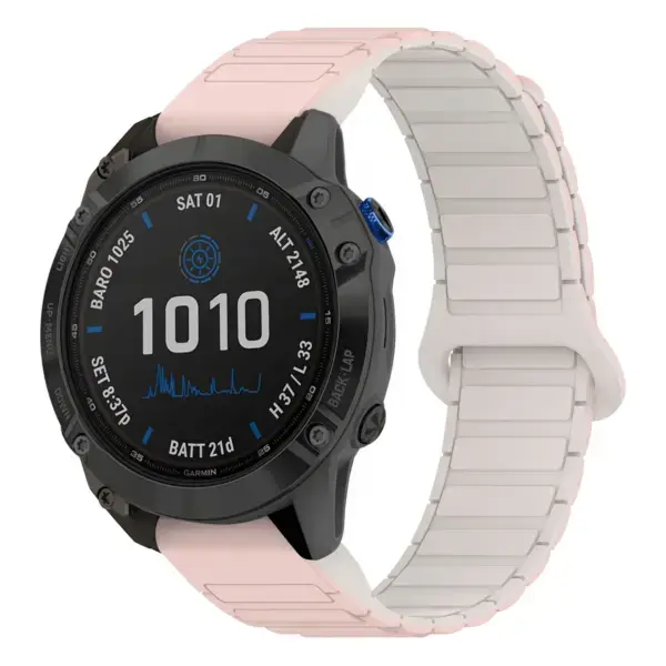f6s.g.r88.13.17 Main Pink & Beige StrapsCo MagLoop Active Watch Band Strap for Garmin Fenix 6S