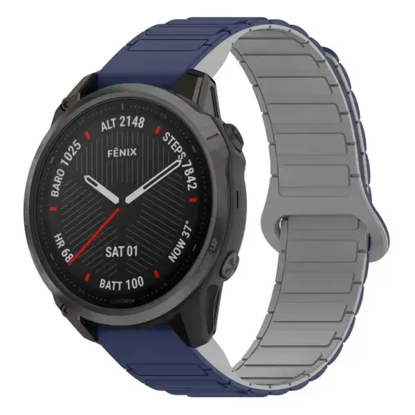 f6.g.r88.5.7 Main Midnight & Grey StrapsCo MagLoop Active Watch Band Strap for Garmin Fenix 6
