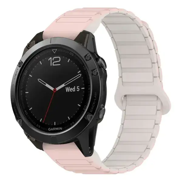 f5.g.r88.13.17 Main Pink & Beige StrapsCo MagLoop Active Watch Band Strap for Garmin Fenix 5 & 5 Plus
