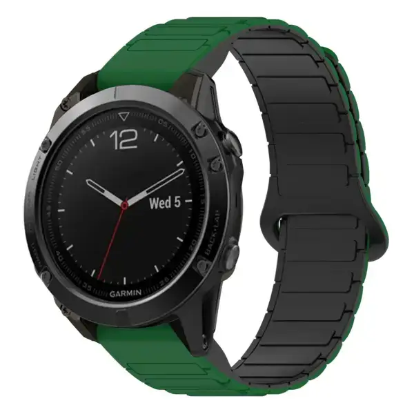 f5.g.r88.11.1 Main Green & Black StrapsCo MagLoop Active Watch Band Strap for Garmin Fenix 5 & 5 Plus