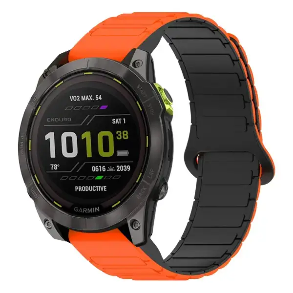 ed3.g.r88.12.1 Main Orange & Black StrapsCo MagLoop Active Watch Band Strap for Garmin Enduro 3