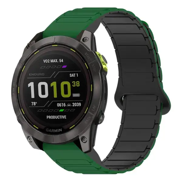 ed3.g.r88.11.1 Main Green & Black StrapsCo MagLoop Active Watch Band Strap for Garmin Enduro 3