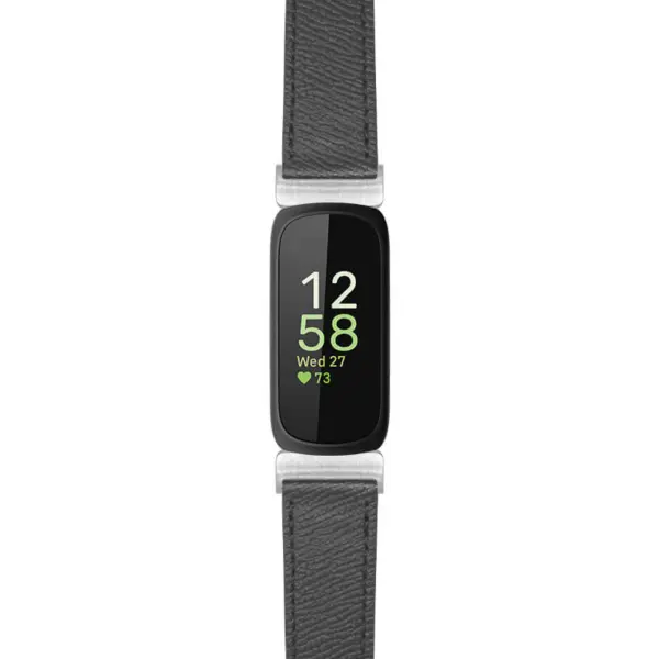 ks7 BlackStrapsCo Textured Leather Strap For Fitbit Inspire 3