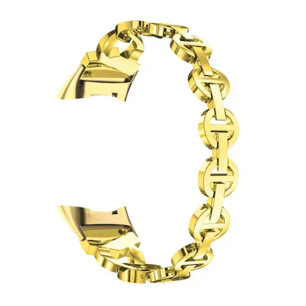 Fb.m157.yg Main Yellow Gold Strapsco Rhinestone Circle Link Bracelet For Fitbit Charge 5