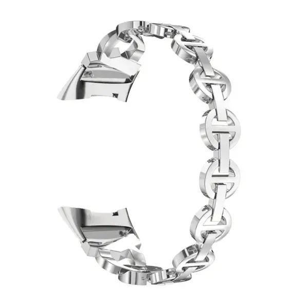 Fb.m157.ss Main Silver Strapsco Rhinestone Circle Link Bracelet For Fitbit Charge 5