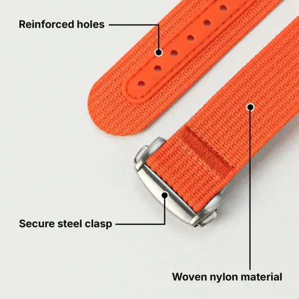 nt16 Features StrapsCo One Piece Explorer Watch Band Strap with Deployant Clasp 18mm 20mm 22mm