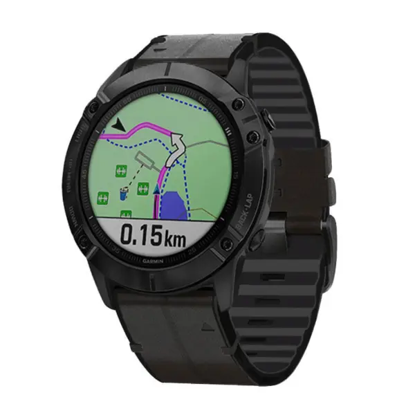 Leather Hybrid Strap for Garmin Instinct, combining durability and style. Ideal for outdoor enthusiasts, it enhances your watch's look while providing comfort and functionality