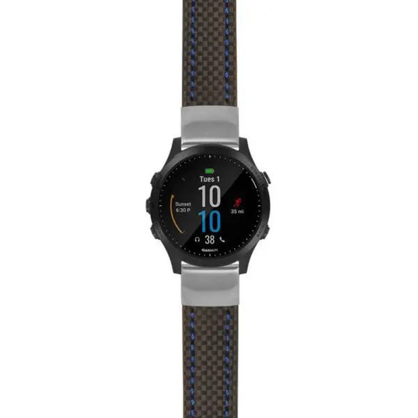 g.f945.st25 Main Black & Blue StrapsCo Heavy Duty Carbon Fiber Watch Strap 20mm