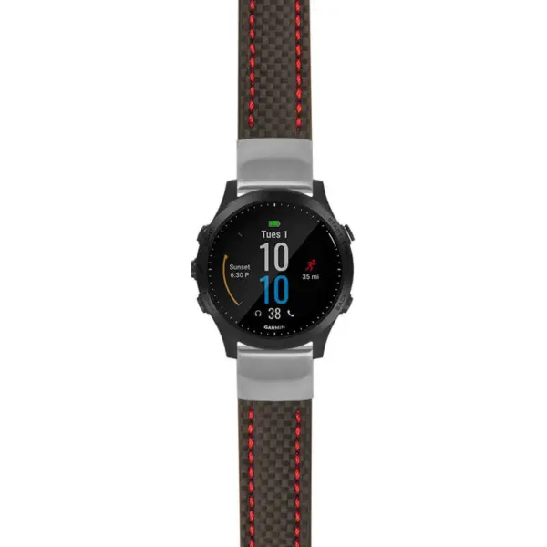 g.f945.st25 Main Black & Red StrapsCo Heavy Duty Carbon Fiber Watch Strap 20mm