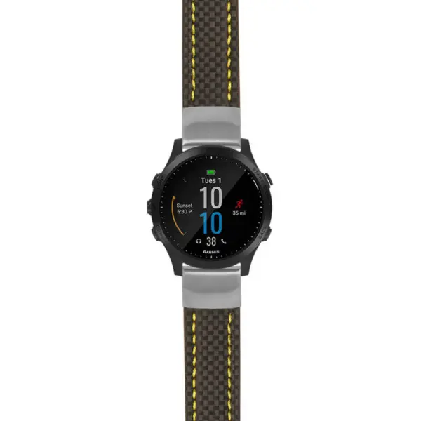 g.f945.st25 Main Black & Yellow StrapsCo Heavy Duty Carbon Fiber Watch Strap 20mm