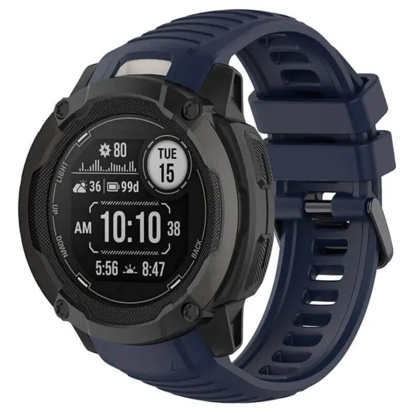 Fitted Active Band for Garmin Instinct 2X in dark blue, featuring a durable design and secure fit, perfect for outdoor activities and fitness tracking