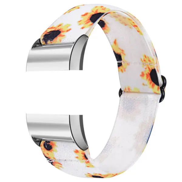 fb.ny21.b Main Sunflowers StrapsCo Elastic Nylon Watch Band Strap for Fitbit Charge 2