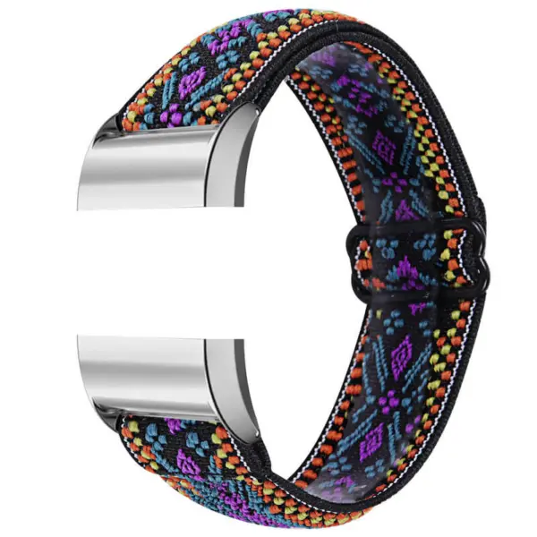 fb.ny21.e Main Tribal Multi StrapsCo Elastic Nylon Watch Band Strap for Fitbit Charge 2
