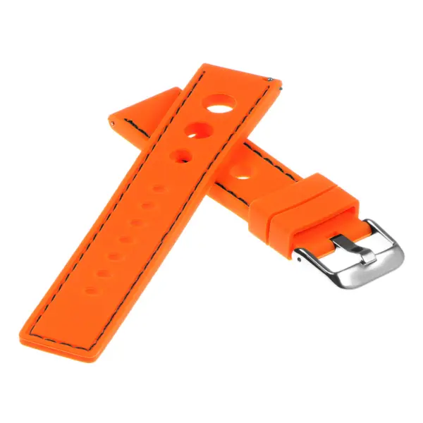 Pu11.12.1 Silicone Rally Strap In Orange W Black Stitching 2