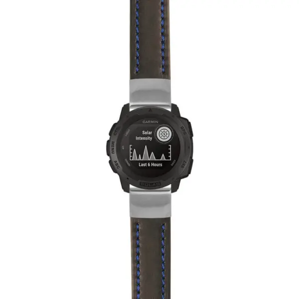 g.i.st23 Main Black & Blue StrapsCo Heavy Duty Mens Leather Watch Band Strap 20mm