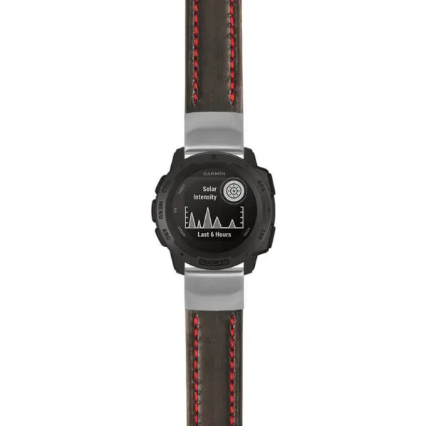 g.i.st23 Main Black & Red StrapsCo Heavy Duty Mens Leather Watch Band Strap 20mm