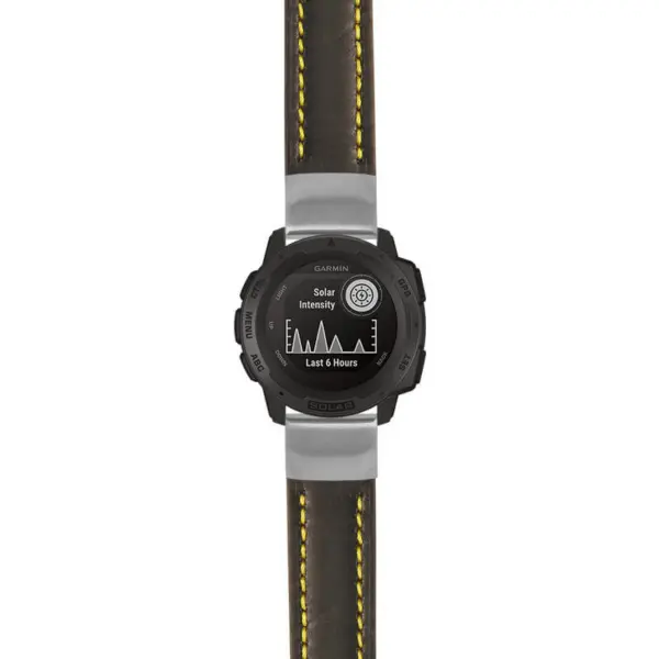 g.i.st23 Main Black & Yellow StrapsCo Heavy Duty Mens Leather Watch Band Strap 20mm
