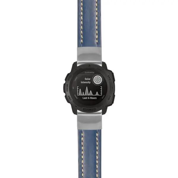 g.i.st23 Main Blue & White StrapsCo Heavy Duty Mens Leather Watch Band Strap 20mm
