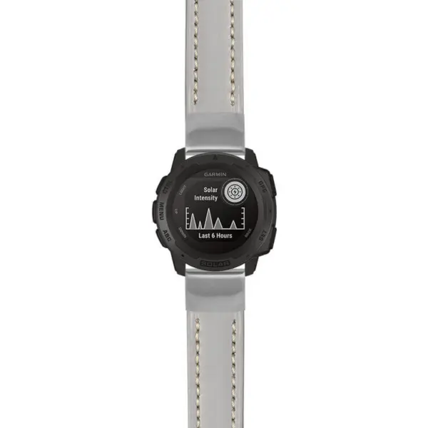 g.i.st23 Main Grey & White StrapsCo Heavy Duty Mens Leather Watch Band Strap 20mm