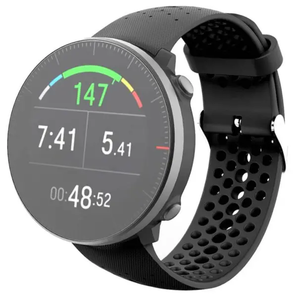 P.r7.1 Main Black StrapsCo Perforated Rubber Watch Band Strap For Polar Vantage M Grit X Updated