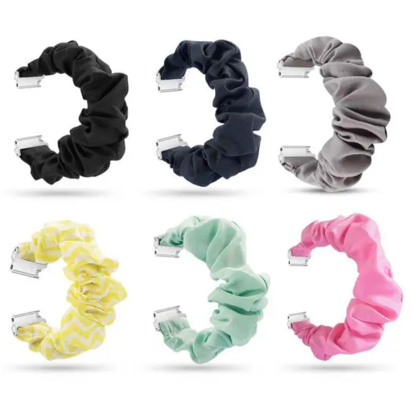 fb.w4 All Color StrapsCo Nylon Elastic Scrunchie Watch Band Strap for Fitbit Versa 2 Fitbit Versa
