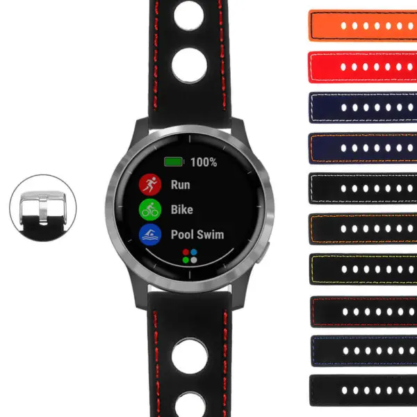 SpeedFlex Strap for Garmin Vivoactive 4, featuring a sleek design with vibrant color options. Perfect for fitness enthusiasts, this durable watch band enhances your active lifestyle