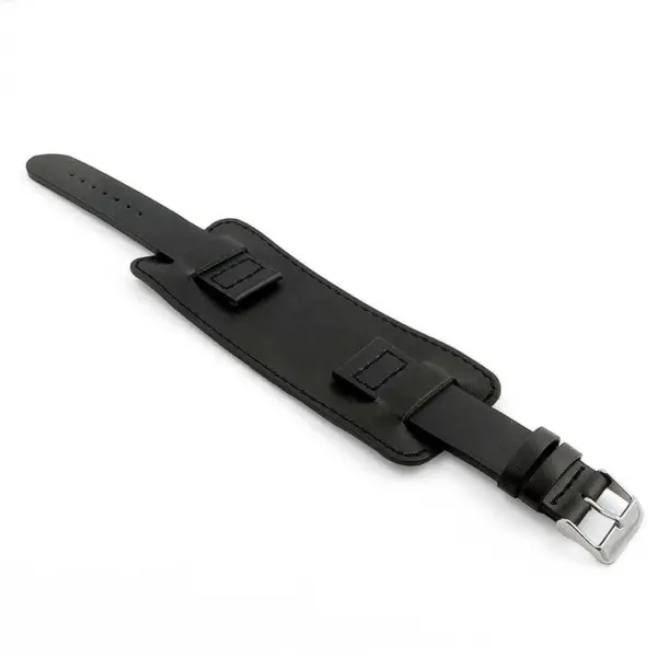 DASSARI Leather Cuff Strap In Black P616.1