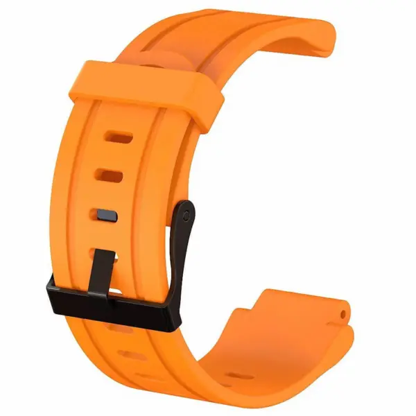 G.r14.12 Silicone Strap For Garmin Forerunner 225 W Black Buckle In Orange 3