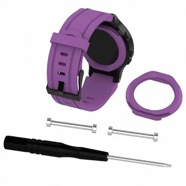 G.r14.18 Silicone Strap For Garmin Forerunner 225 W Black Buckle In Purple 2