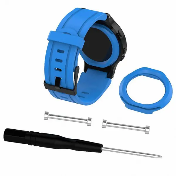 G.r14.5 Silicone Strap For Garmin Forerunner 225 W Black Buckle In Blue 3