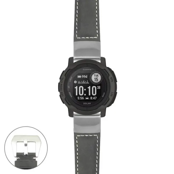 g.i2.p560a Main Black StrapsCo DASSARI Salvage Thick Padded Distressed Italian Leather Watch Band Strap with Silver Buckle