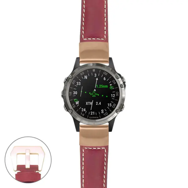 g.d2d.p560a Main Red StrapsCo DASSARI Salvage Thick Padded Distressed Italian Leather Watch Band Strap with Rose Gold Buckle
