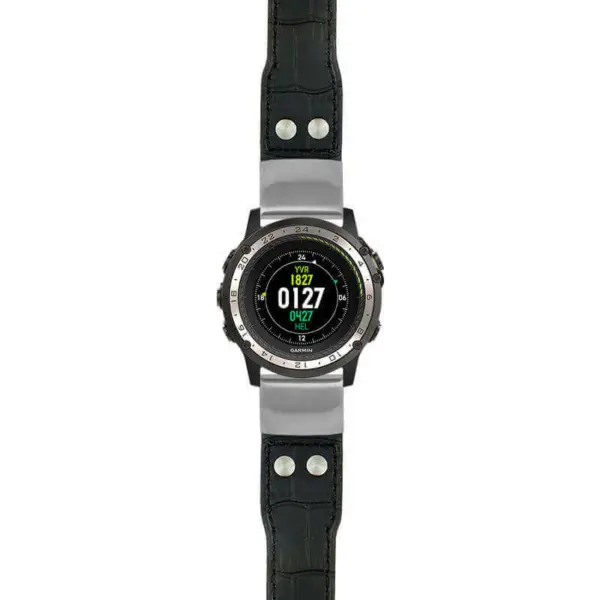 g.d2ch.iw1 Main Black StrapsCo DASSARI Aviator Crocodile Embossed Leather Strap 22mm