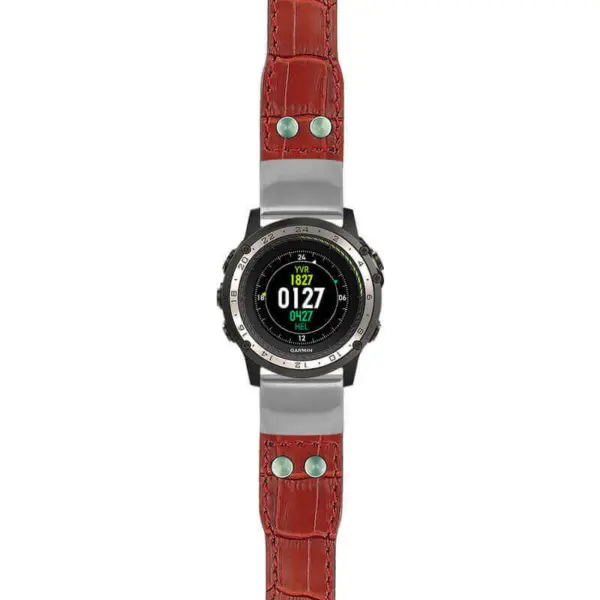g.d2ch.iw1 Main Red StrapsCo DASSARI Aviator Crocodile Embossed Leather Strap 22mm
