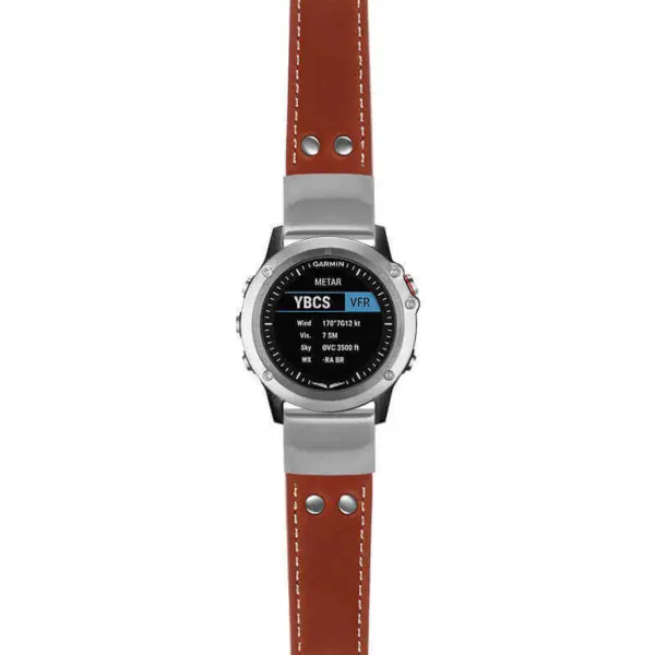 g.d2bv.ds15 Main Rust StrapsCo DASSARI Pilot Leather Watch Band with Brush Silver Buckle 22mm