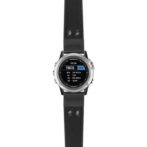 g.d2bv.ds15 Main Black StrapsCo DASSARI Pilot Leather Watch Band with Matte Black Buckle 22mm